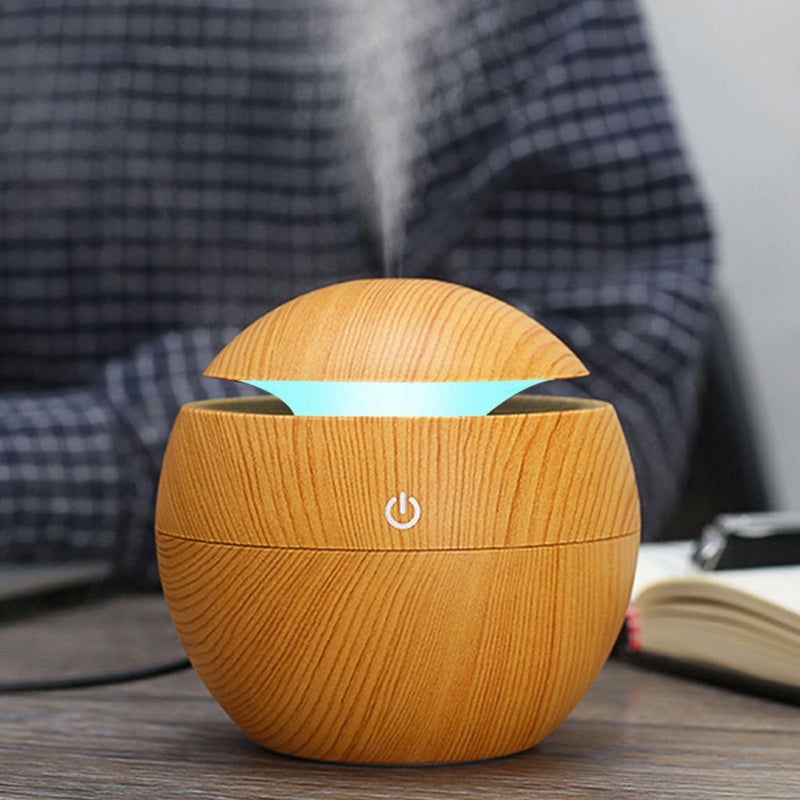 Portable Wooden Air Humidifier with LED