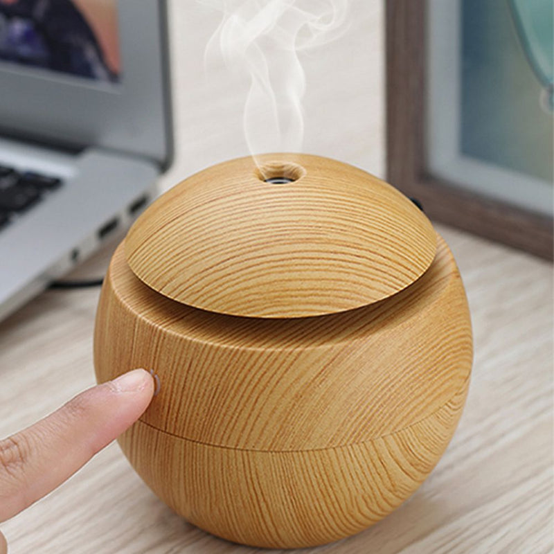 Portable Wooden Air Humidifier with LED