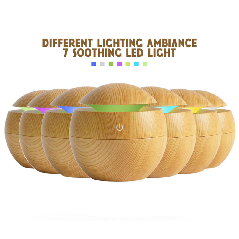 Portable Wooden Air Humidifier with LED