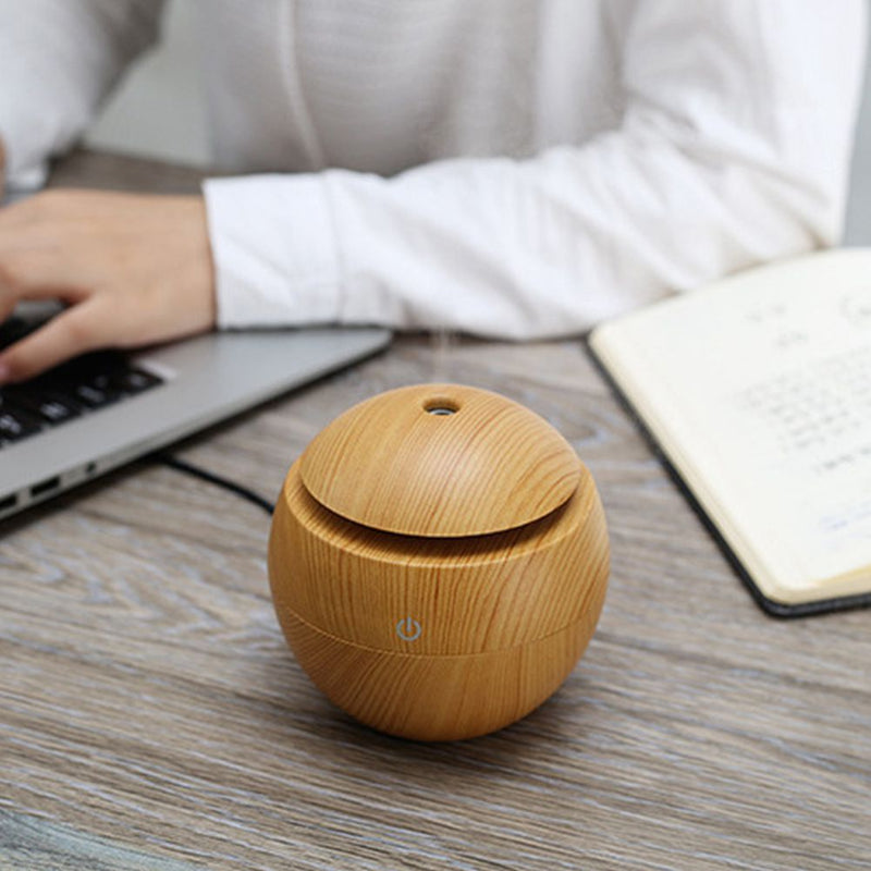 Portable Wooden Air Humidifier with LED