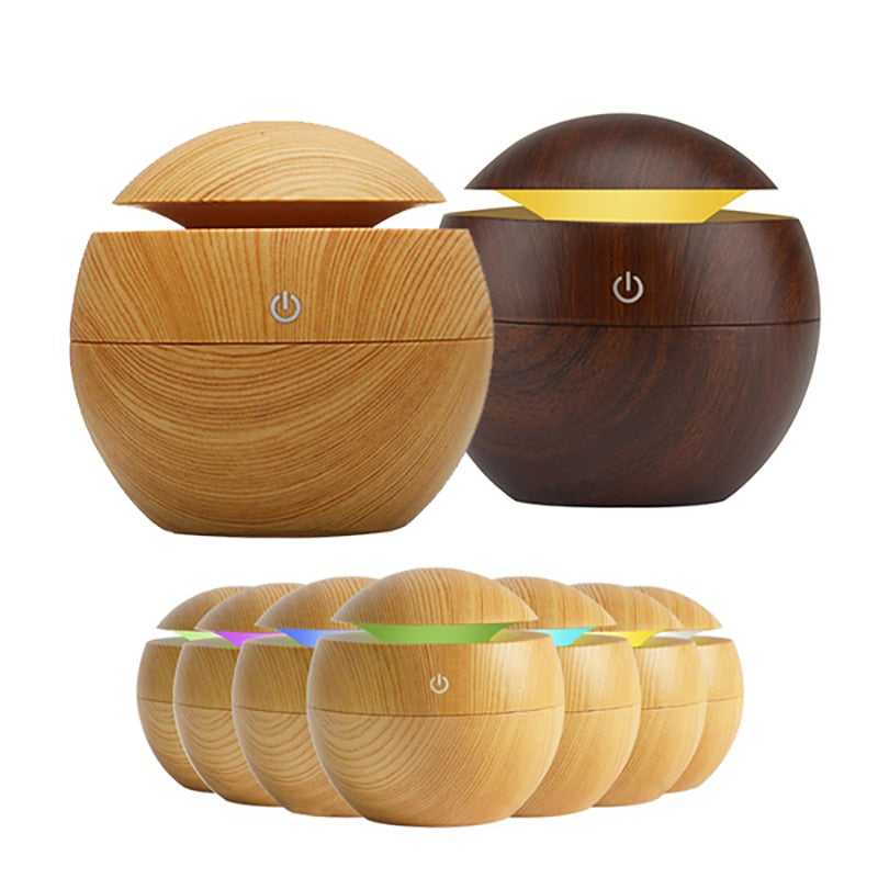 Portable Wooden Air Humidifier with LED