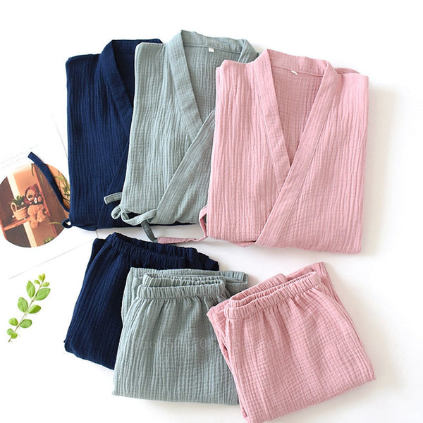 Japanese Style Cotton Sleepwear Men and Women