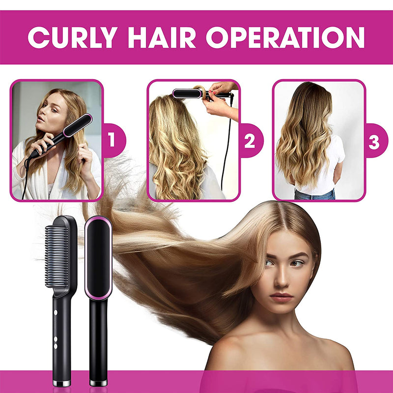 Hair Straightener Curling Brush